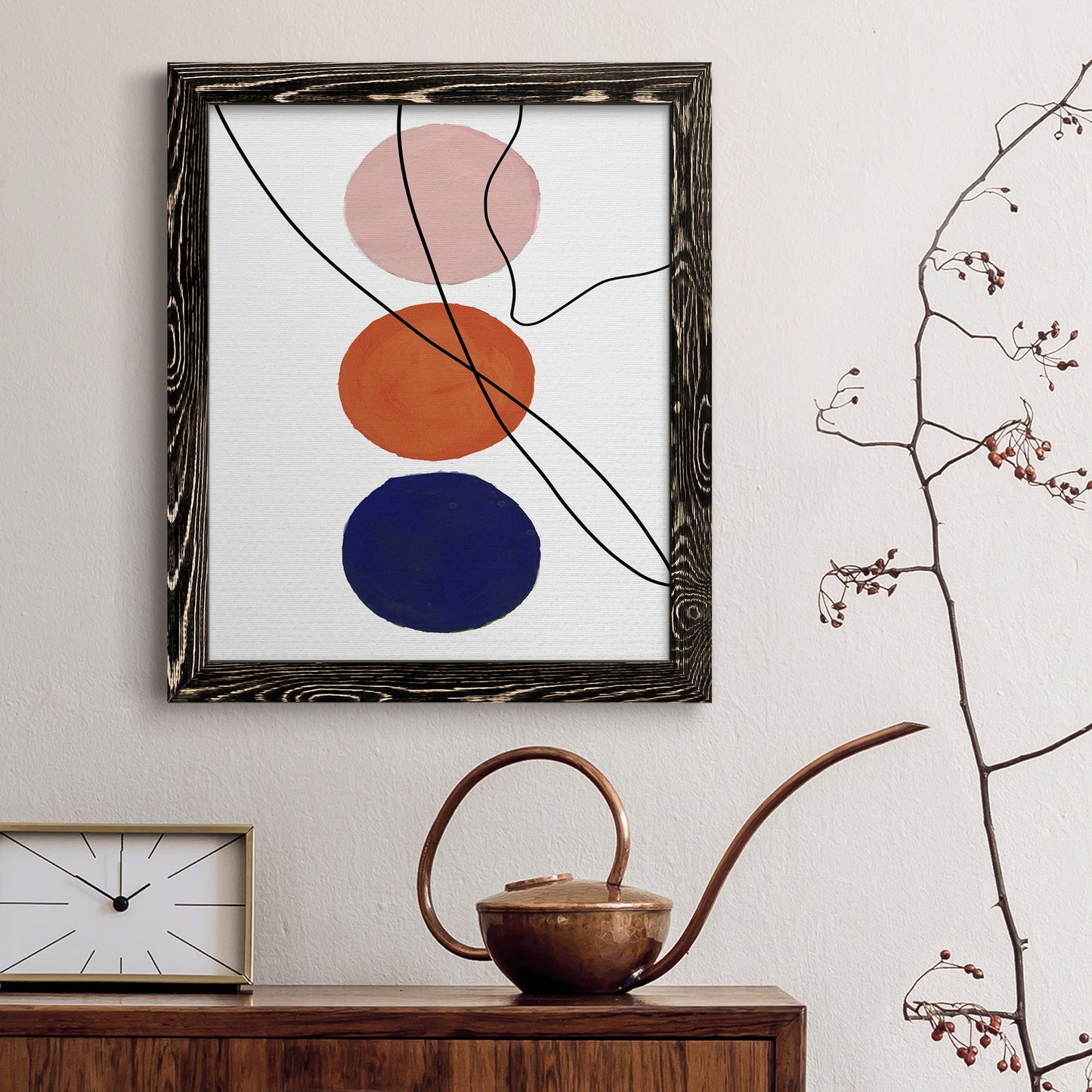 Millenium Geo Abstract - Barnwood Framed Canvas Print