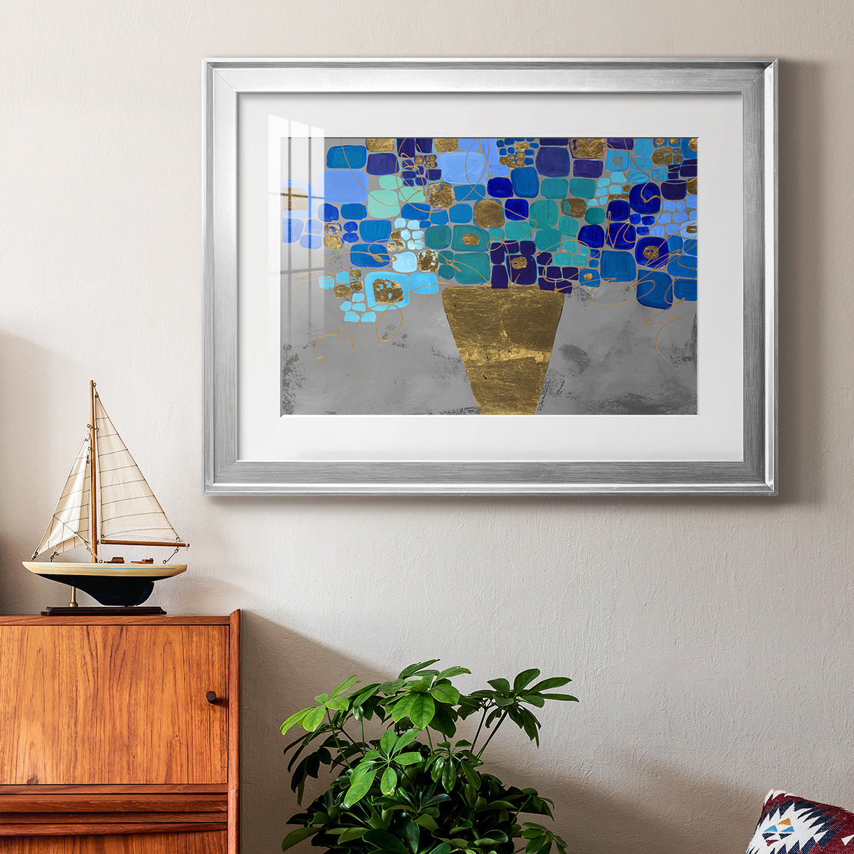 Blue Love - Modern Framed Art Print
