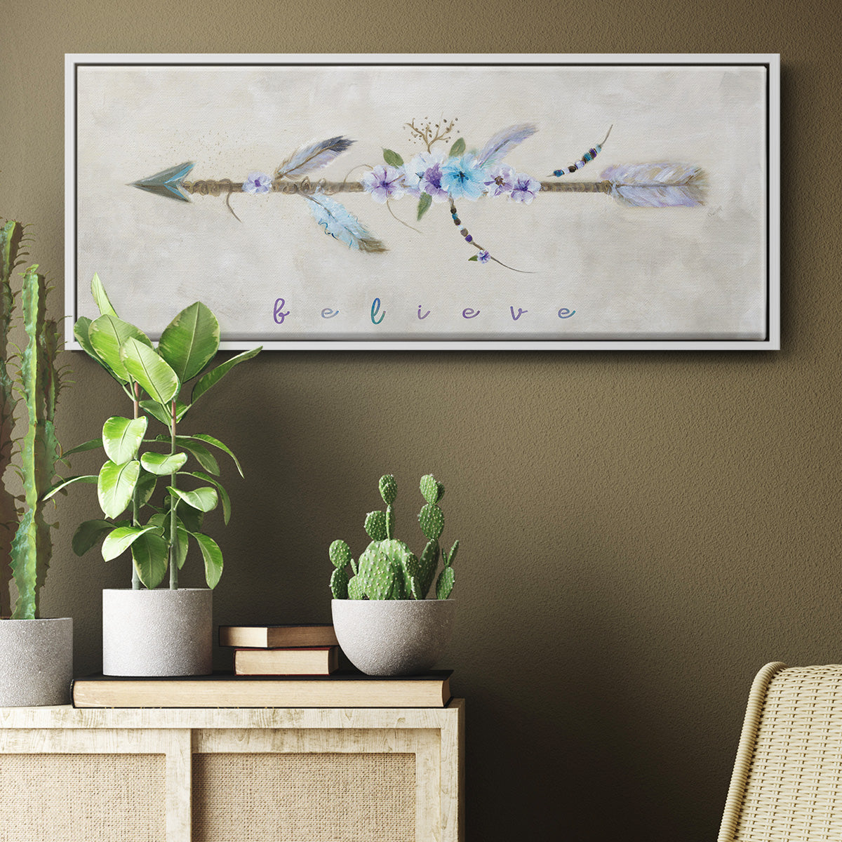 Boho Arrow I - Floater Framed Canvas Print