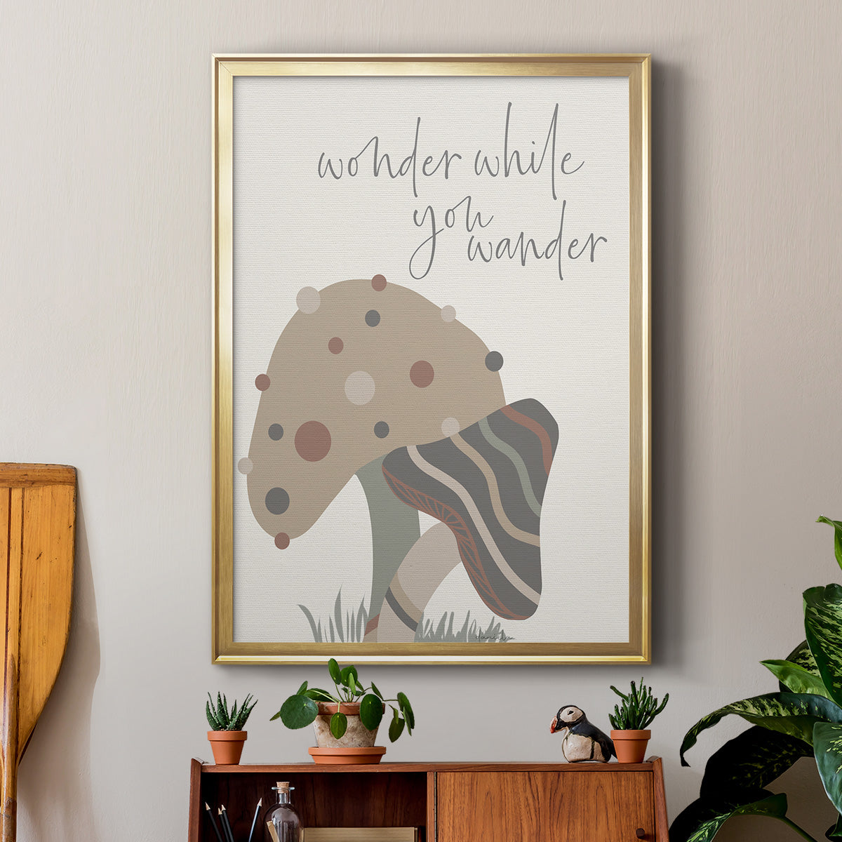 Wonder While You Wander - Modern Framed Canvas Print