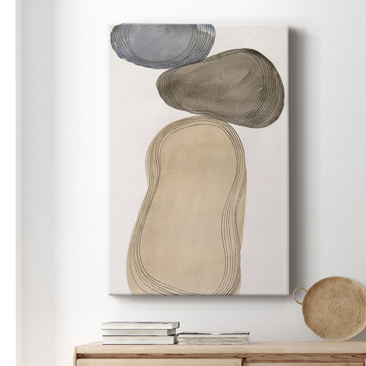 River Rocks Contour I Premium Gallery Wrapped Canvas - Ready to Hang