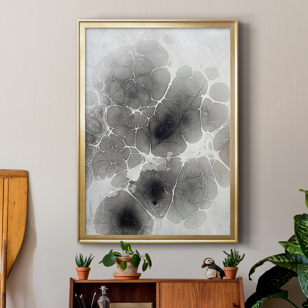 Marbling XI - Modern Framed Canvas Print