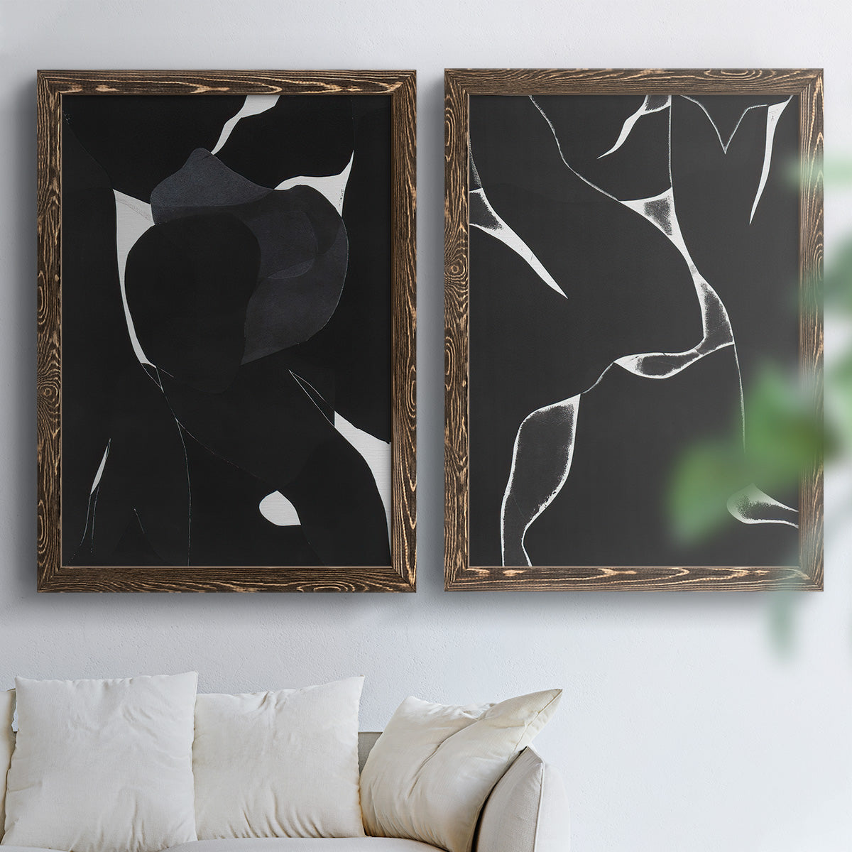 Night Bloom I - Premium Framed Canvas 2 Piece Set - Ready to Hang