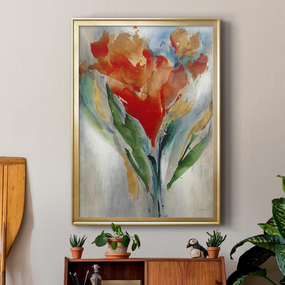 Wild Flower Bouquet - Modern Framed Canvas Print