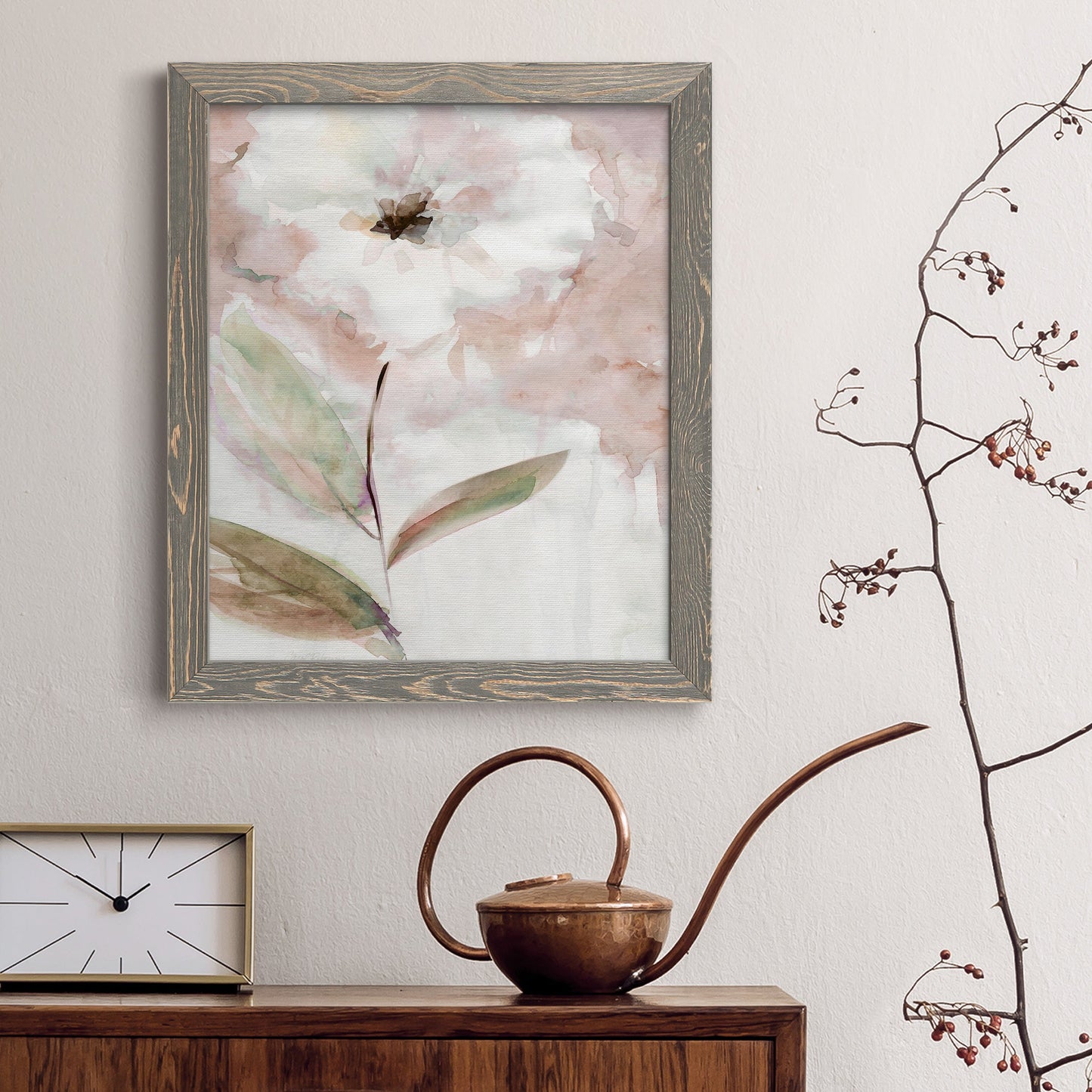 Summer Bloom I - Barnwood Framed Canvas Print