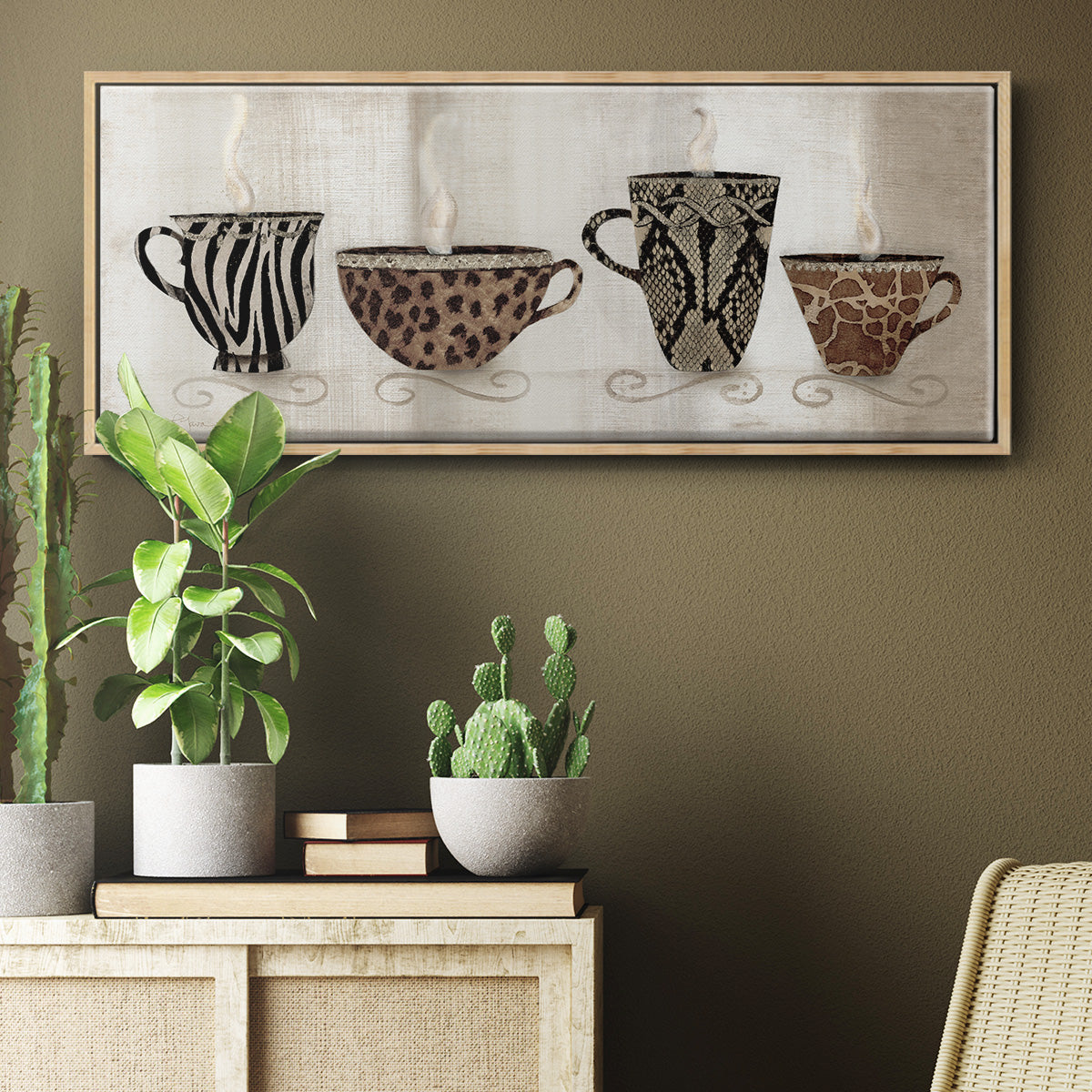 Coffee Skins I - Floater Framed Canvas Print