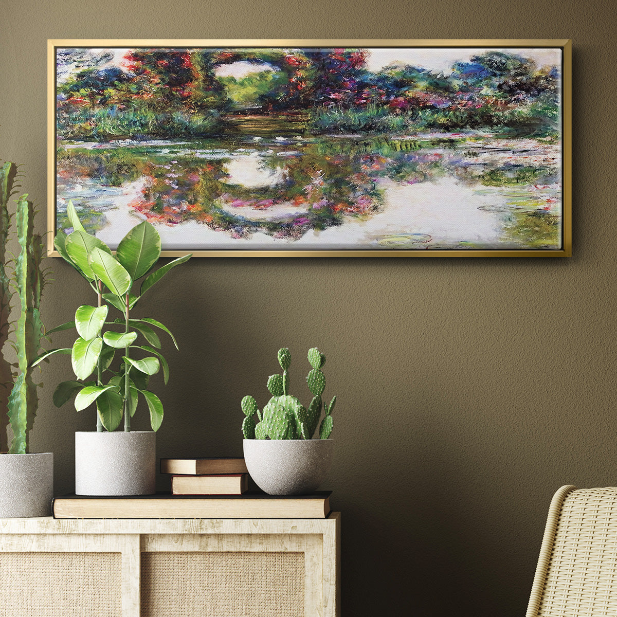 Rose Flowered Arches at Giverny, 1913 - Floater Framed Canvas Print
