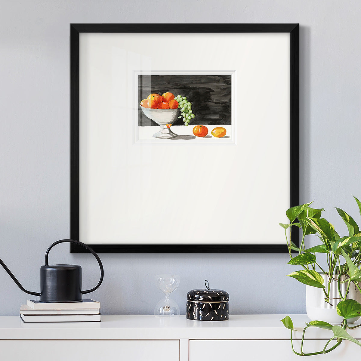 Watercolor Fruit Bowl II Premium Framed Print Double Matboard