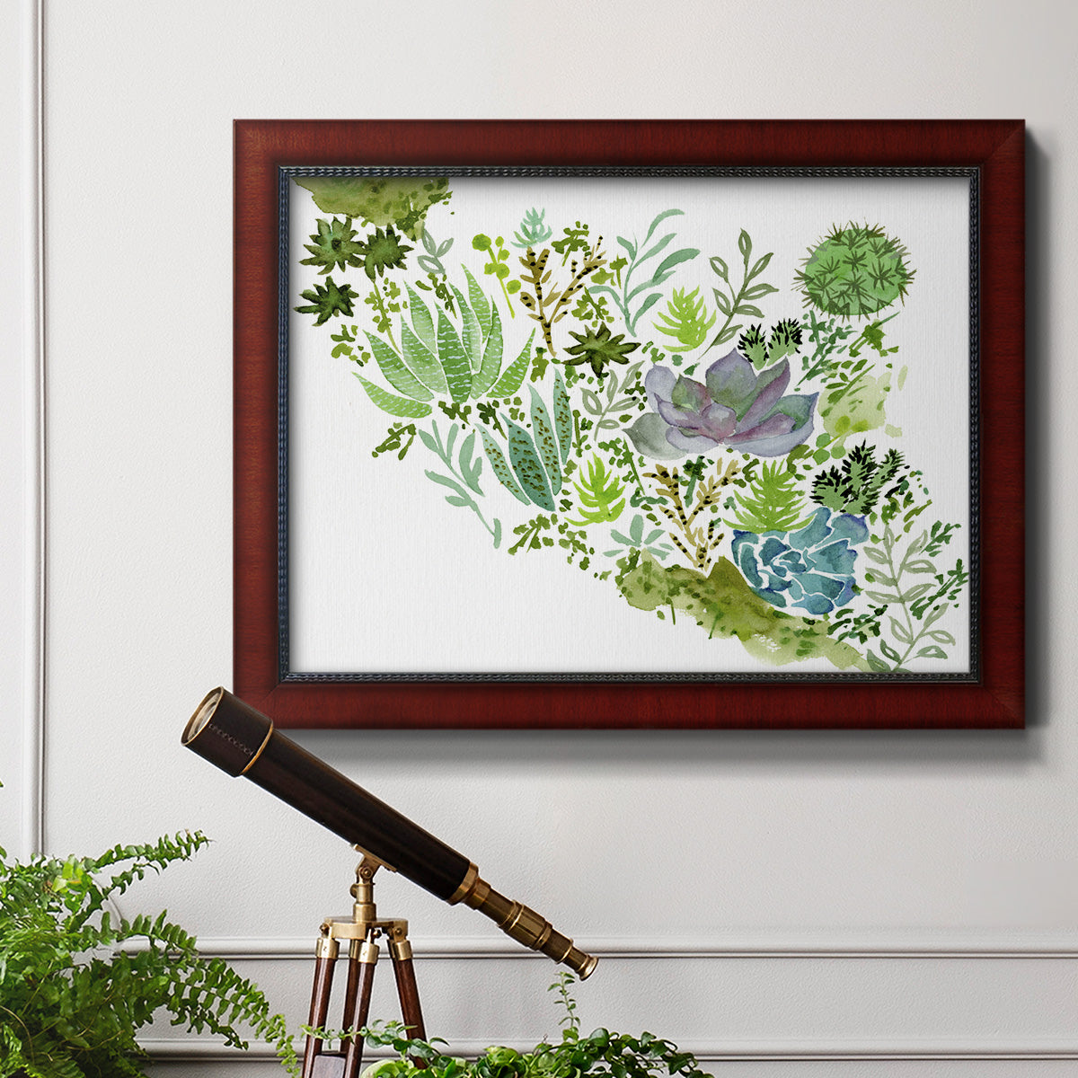 Succulent Field II - Ornate Framed Canvas Print