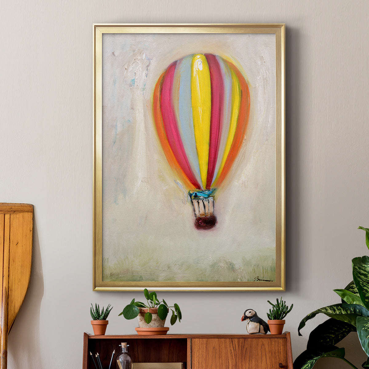 Lucky Hot Air Balloon -  Framed Canvas Print