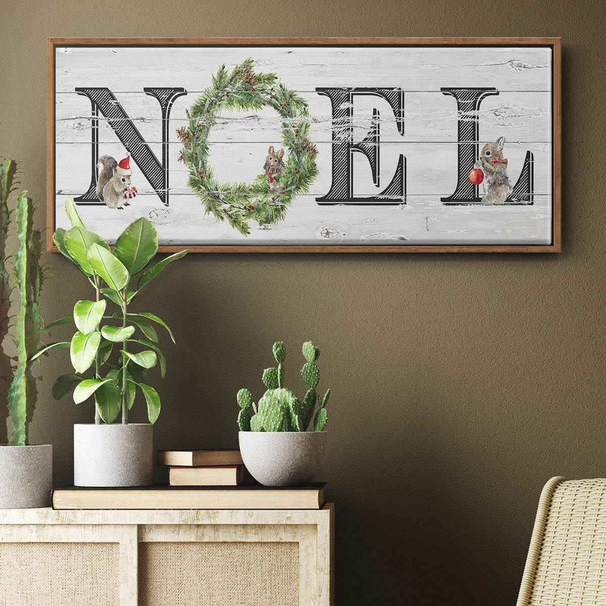 Farmhouse Noel - Floater Framed Canvas Print