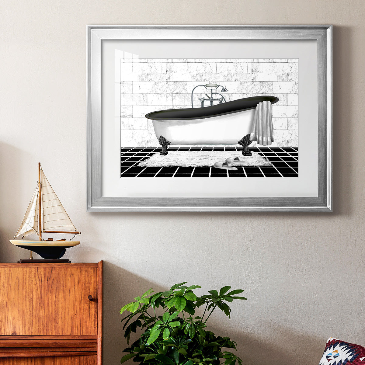 Modern Bath II Premium Framed Print - Ready to Hang