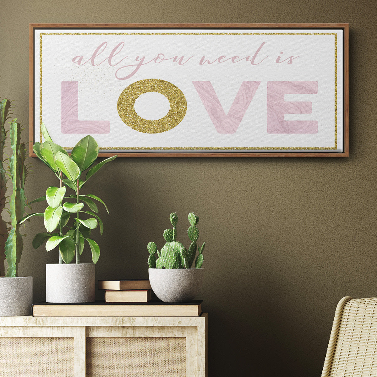 All You Need is Love - Floater Framed Canvas Print