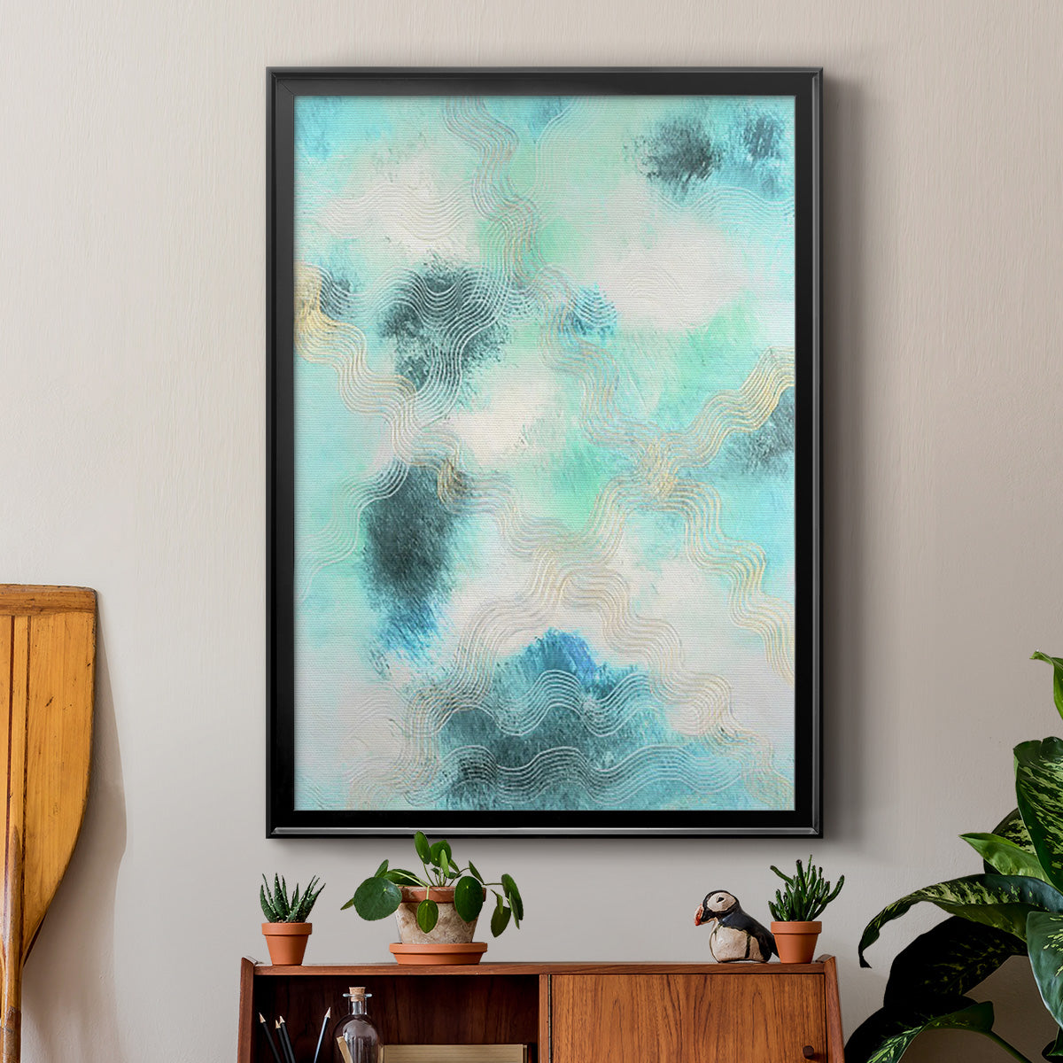 Blue Shift I - Modern Framed Canvas Print