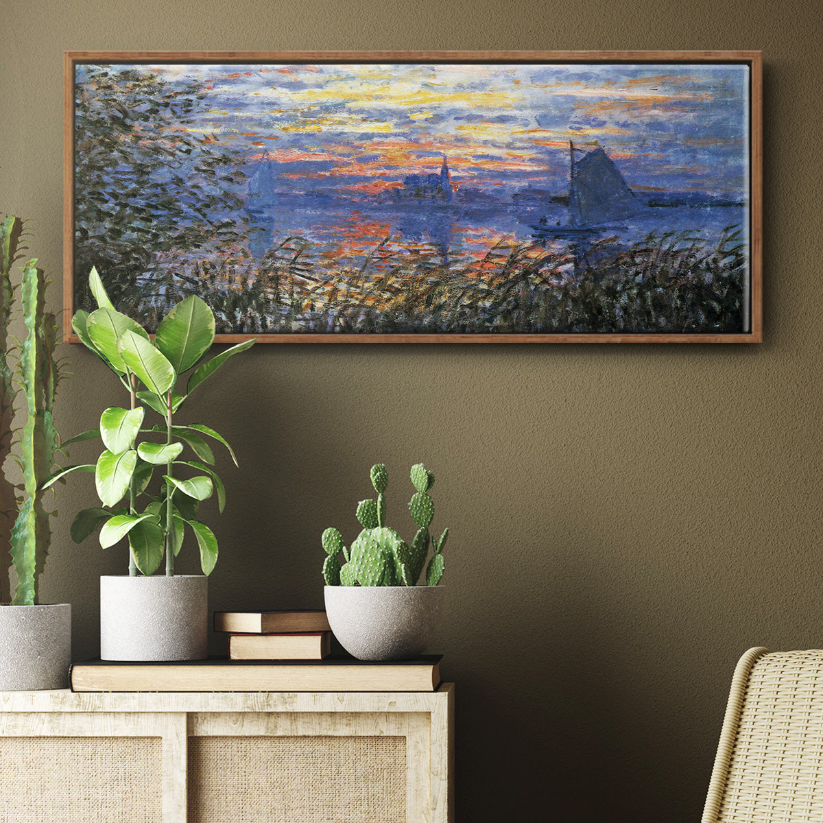 Sunset on the Seine - Floater Framed Canvas Print