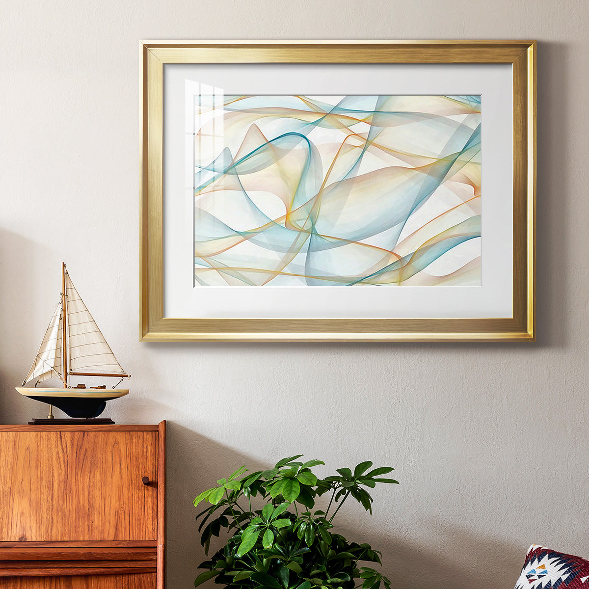 Curves and Waves V - Modern Framed Art Print