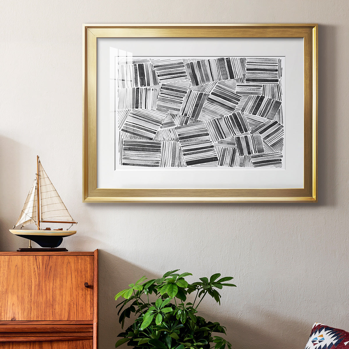 Quilted Pattern III - Modern Framed Art Print