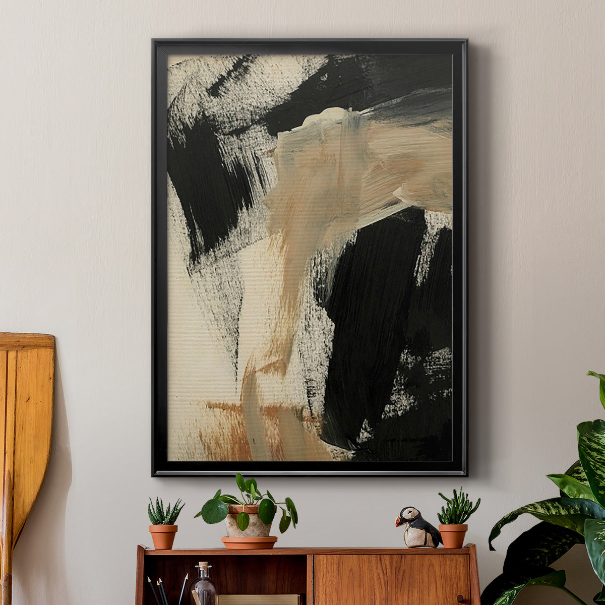 Baked Paintstrokes IV - Modern Framed Canvas Print