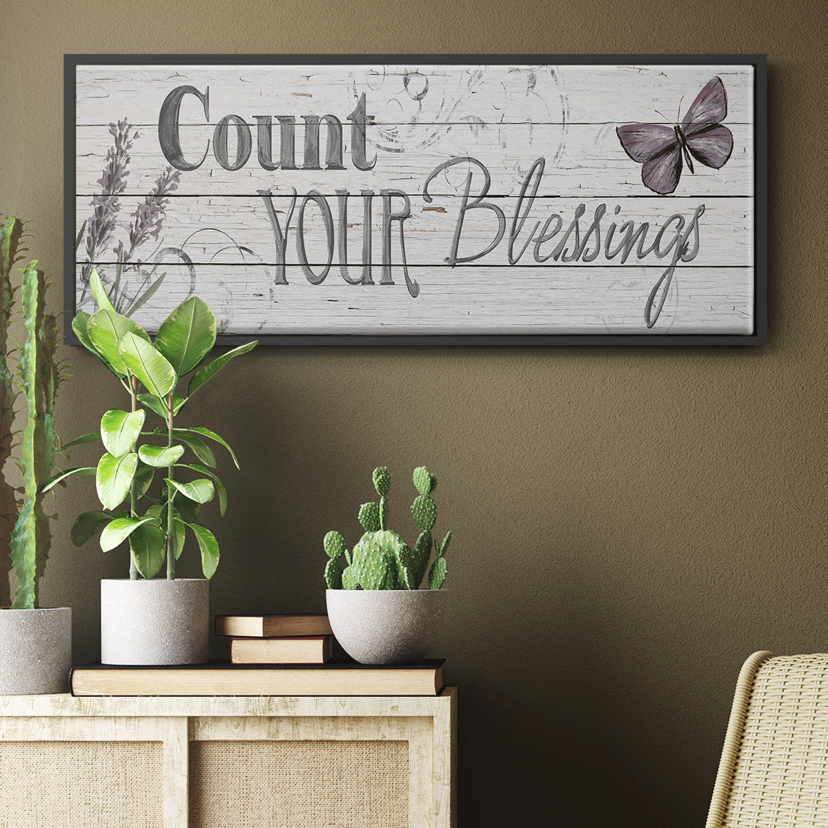 Count Your Blessings - Floater Framed Canvas Print