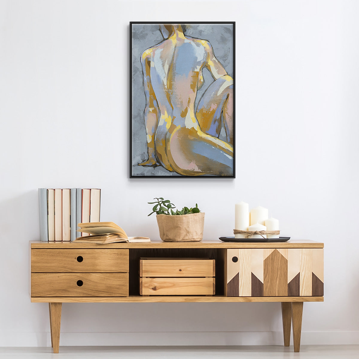 Grey Maiden II - Floater Framed Canvas Print