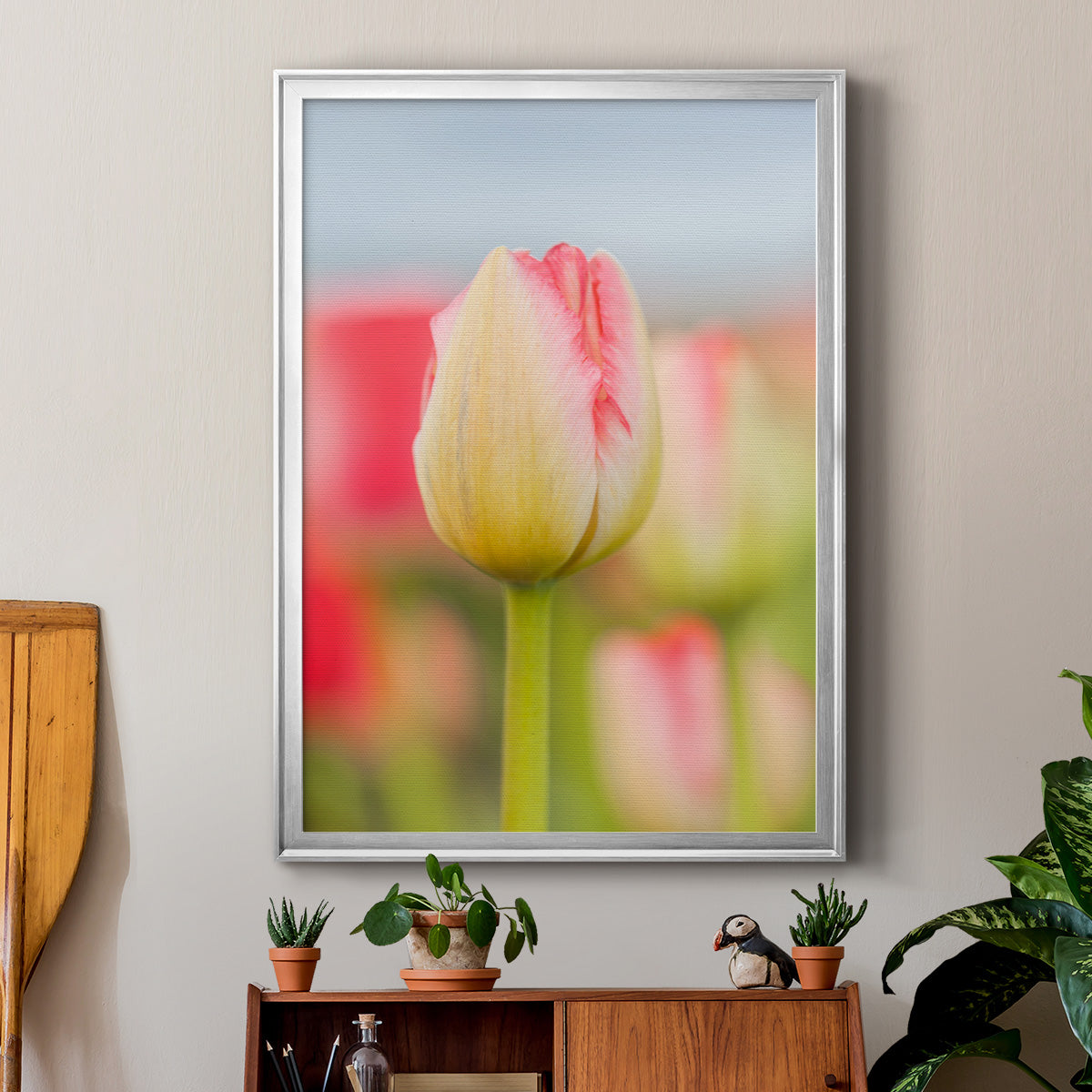 Twotone Tulip - Modern Framed Canvas Print