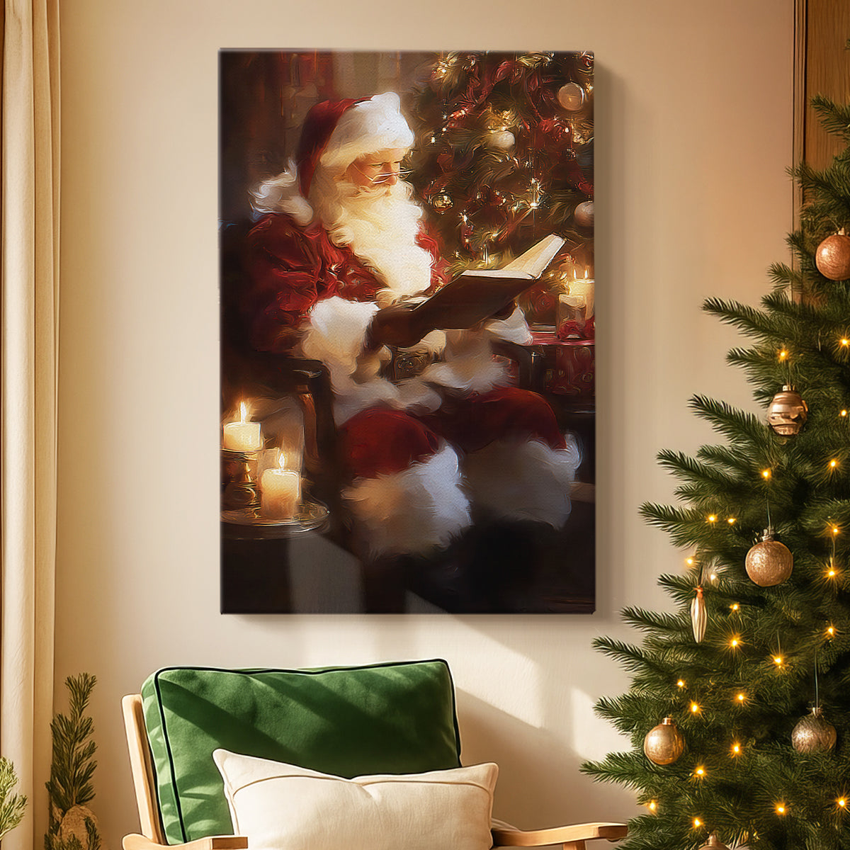 Candlelit Cathedral Village - Canvas Art Print