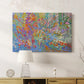 Vibrant display of colors depicting a lush garden blooming with flowers in an abstract style reflecting serenity and joy