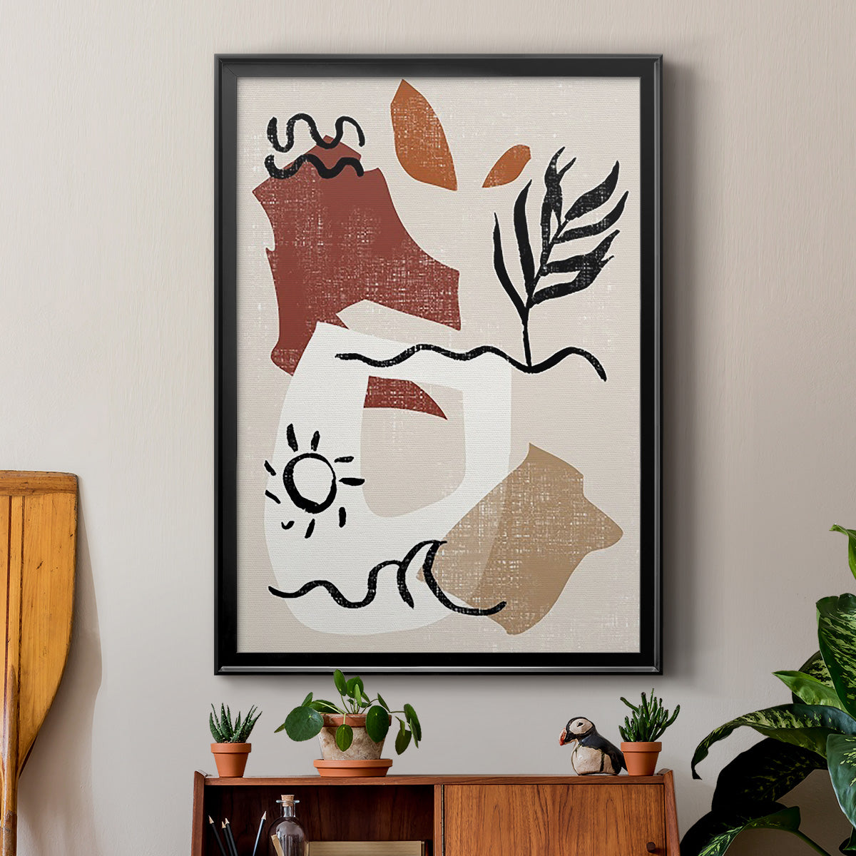 Soft Palms IV - Modern Framed Canvas Print