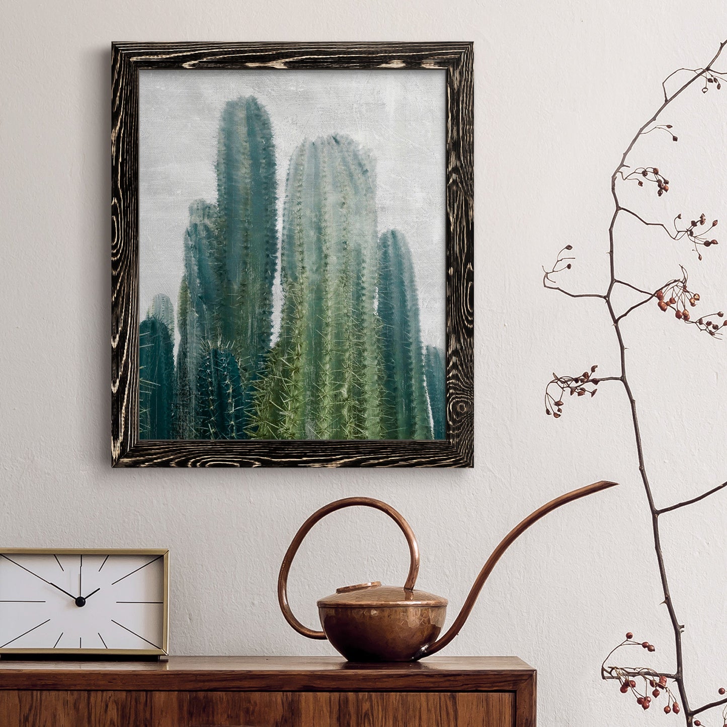 Aruba Cacti II - Barnwood Framed Canvas Print