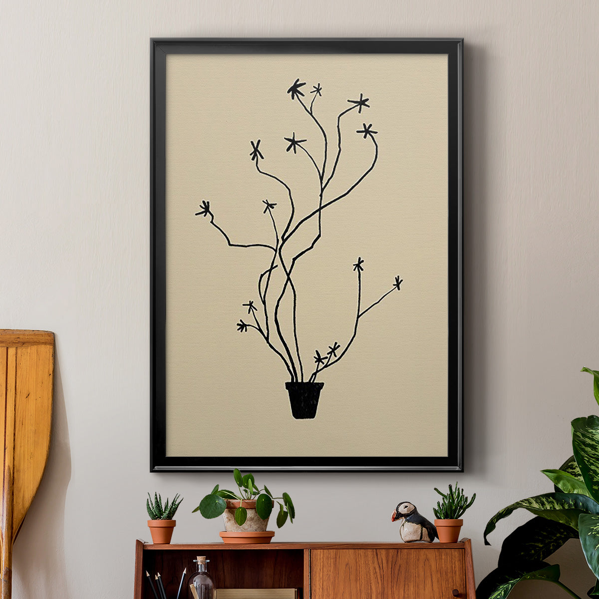 Spring Sprig Vase II - Modern Framed Canvas Print