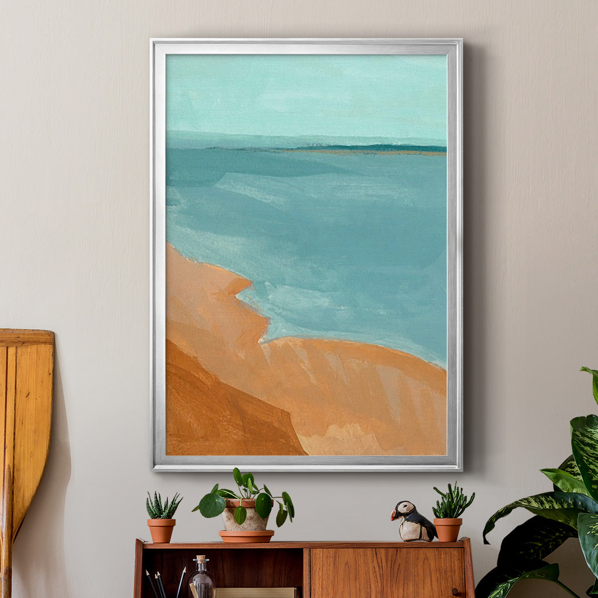 Out on the Sandbar II - Modern Framed Canvas Print