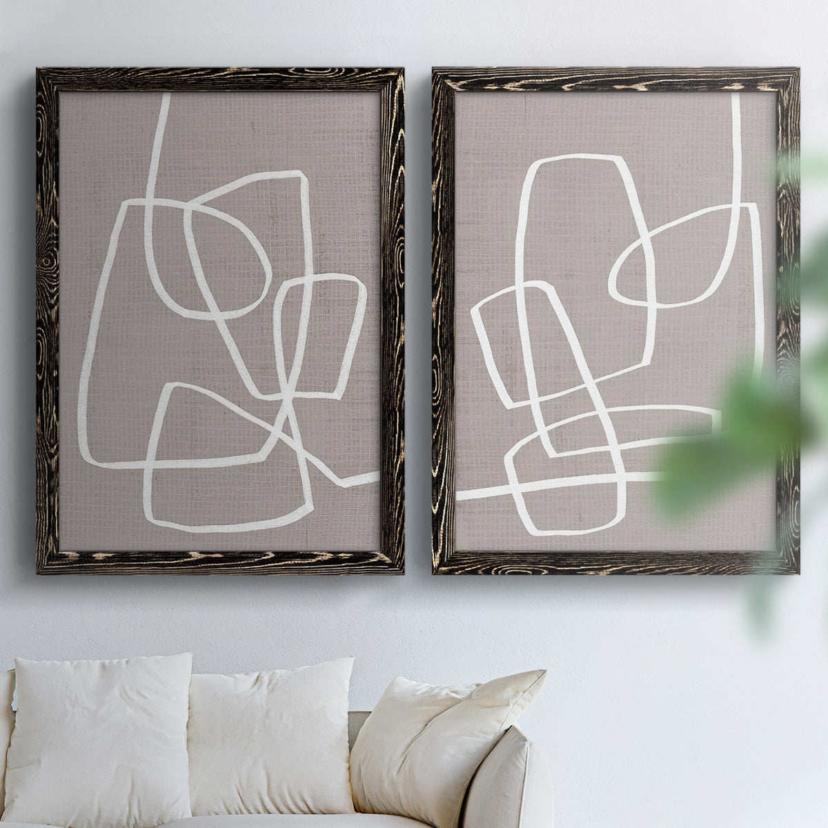 Linen Roundabout I - Premium Framed Canvas 2 Piece Set - Ready to Hang