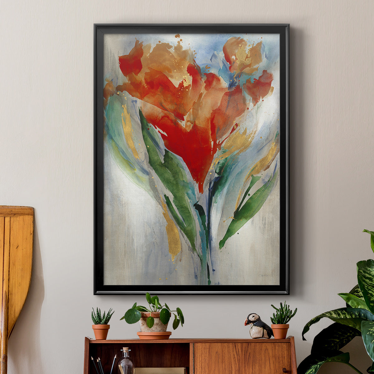 Wild Flower Bouquet - Modern Framed Canvas Print