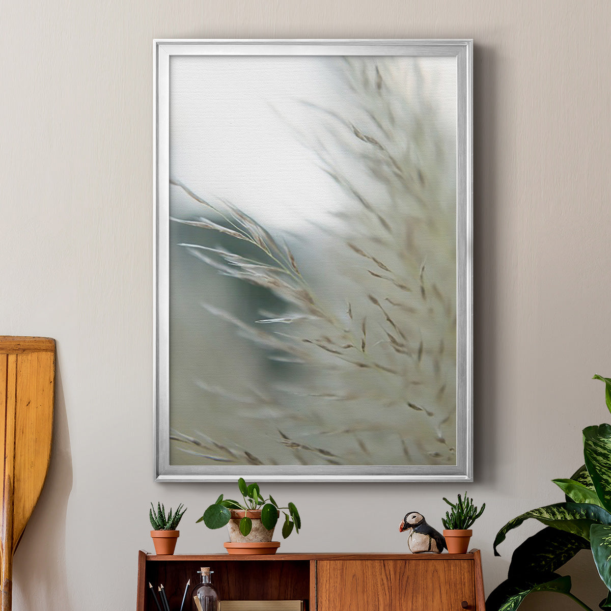 Subtle Grasses II - Modern Framed Canvas Print