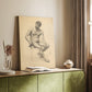 Canvas art print of a relaxed figure pose with minimal lines and gentle detail styled in a home decor setting.