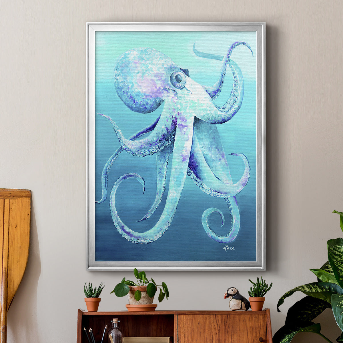 Octopus - Modern Framed Canvas Print