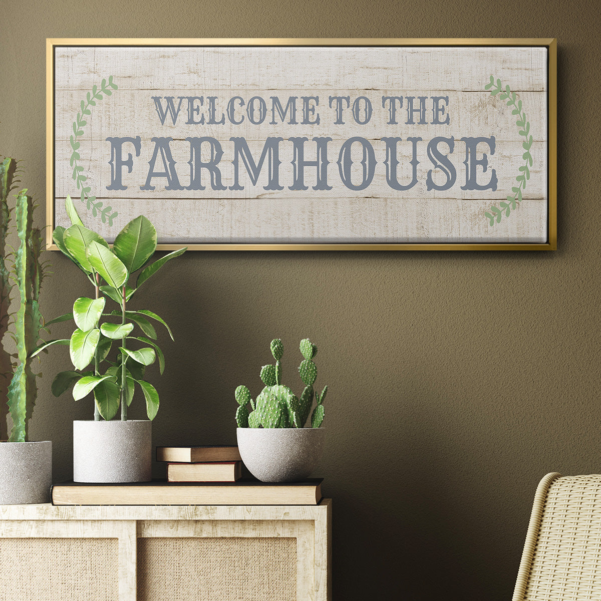 Welcome to the Farmhouse - Floater Framed Canvas Print