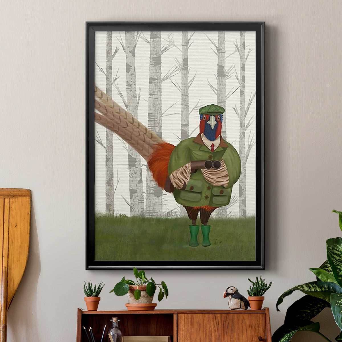 Pheasant Shooting Party 7 - Modern Framed Canvas Print