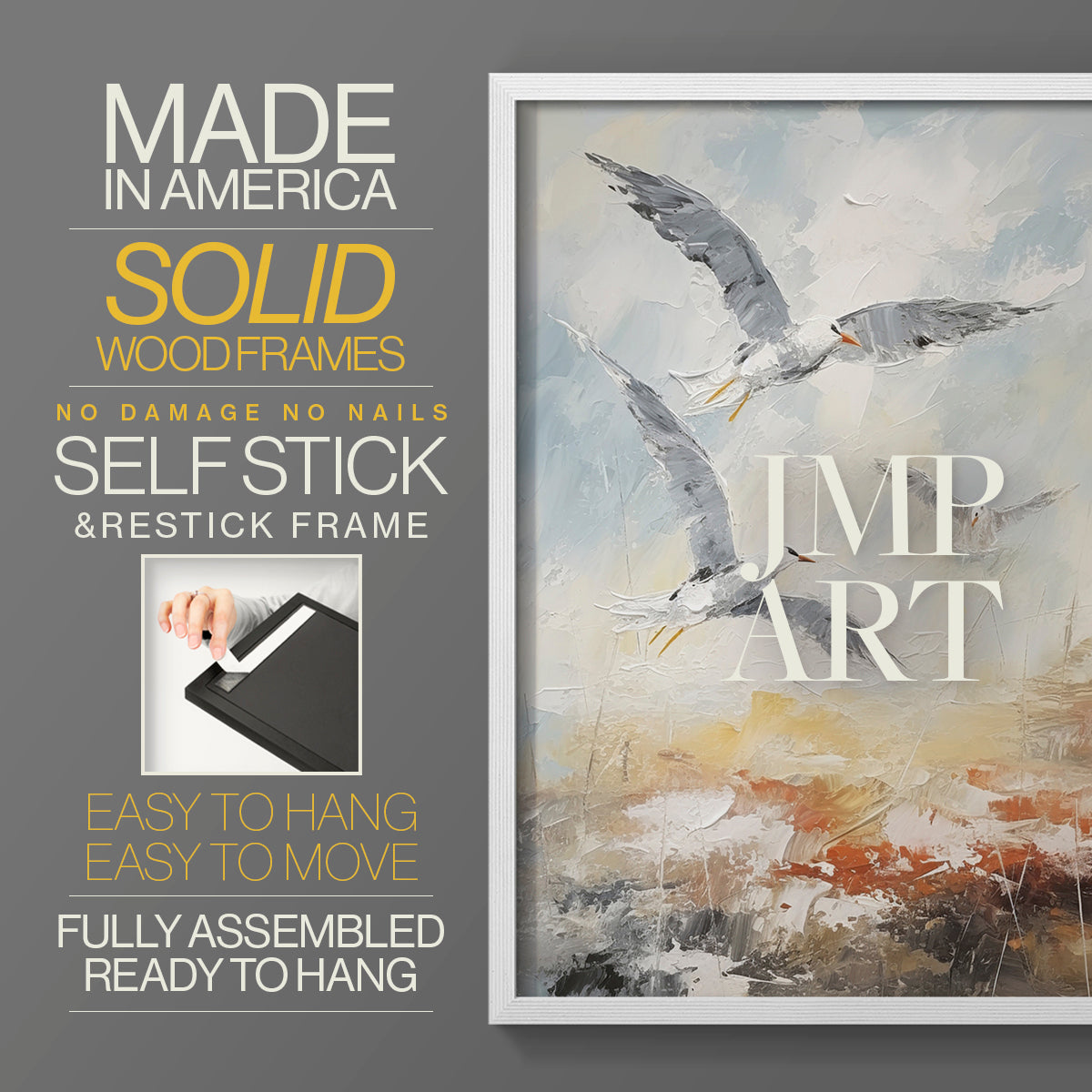 Sea and Shore Series CII - Restickable Framed Art Set
