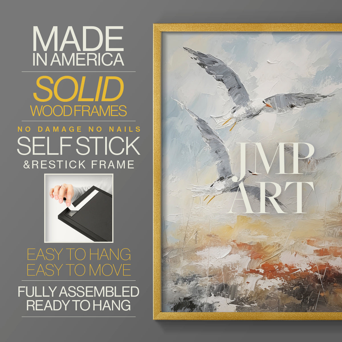 Sea and Shore Series CII - Restickable Framed Art Set