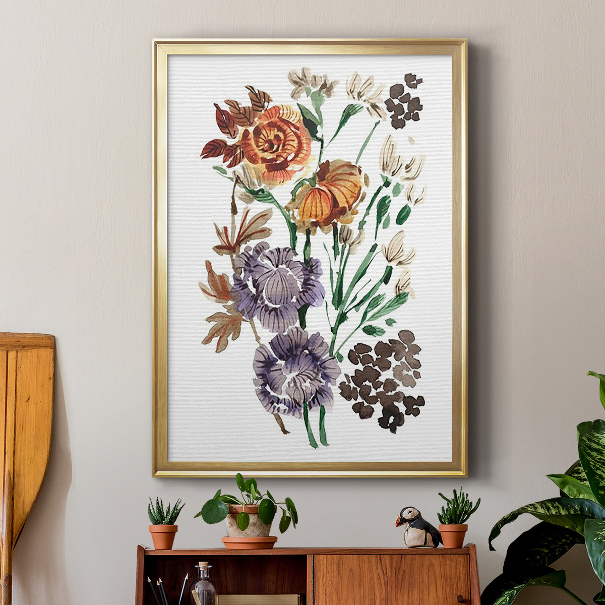 Garden Bouquets I - Modern Framed Canvas Print