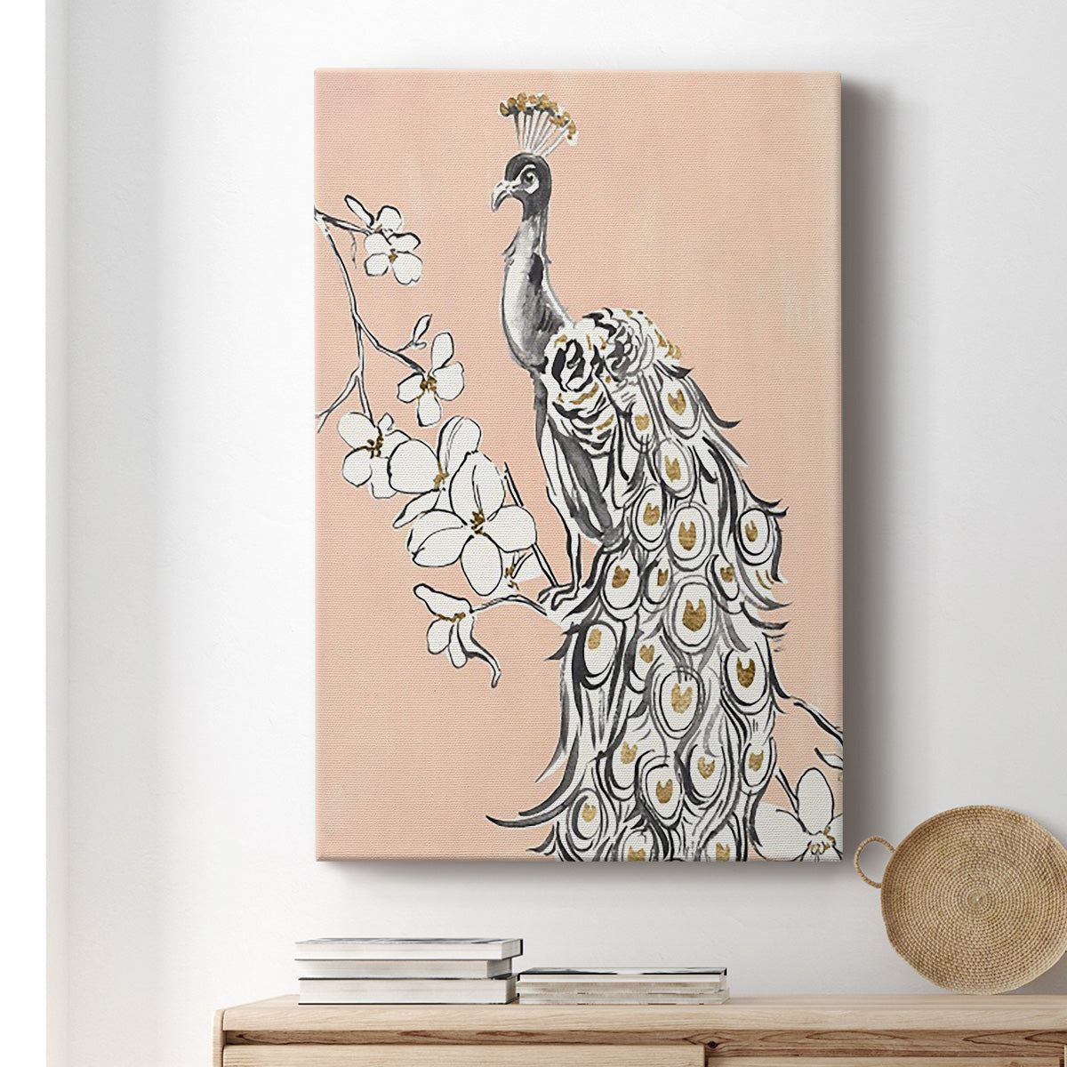 Peacock in Gold II - Canvas Art Print