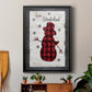 Checkered Snowman II - Modern Framed Canvas Print