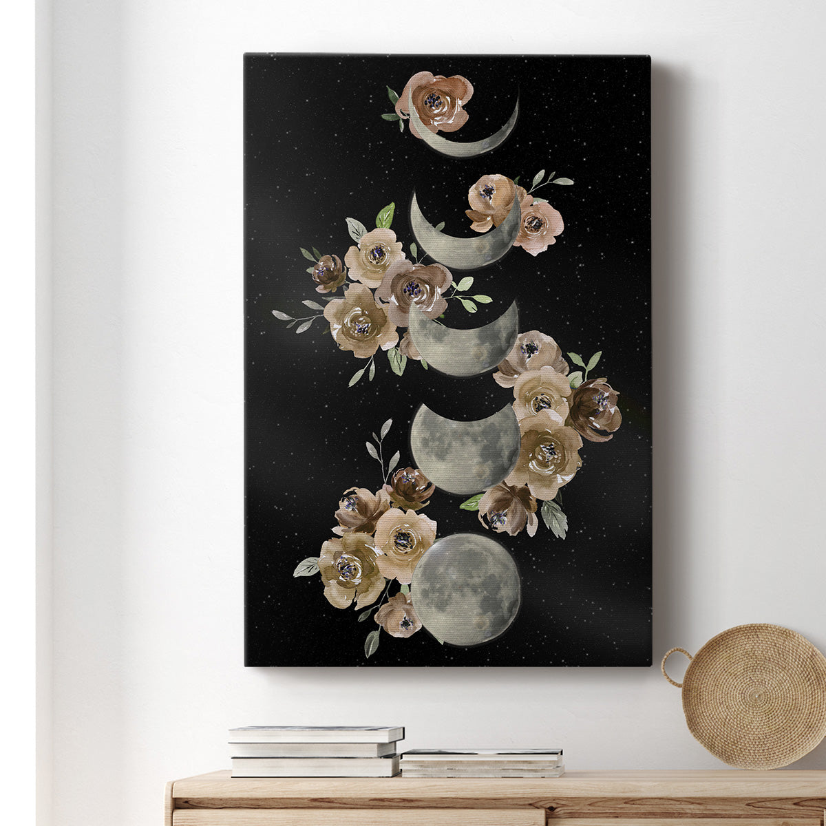 Bohemian Lunar Phases Premium Gallery Wrapped Canvas - Ready to Hang