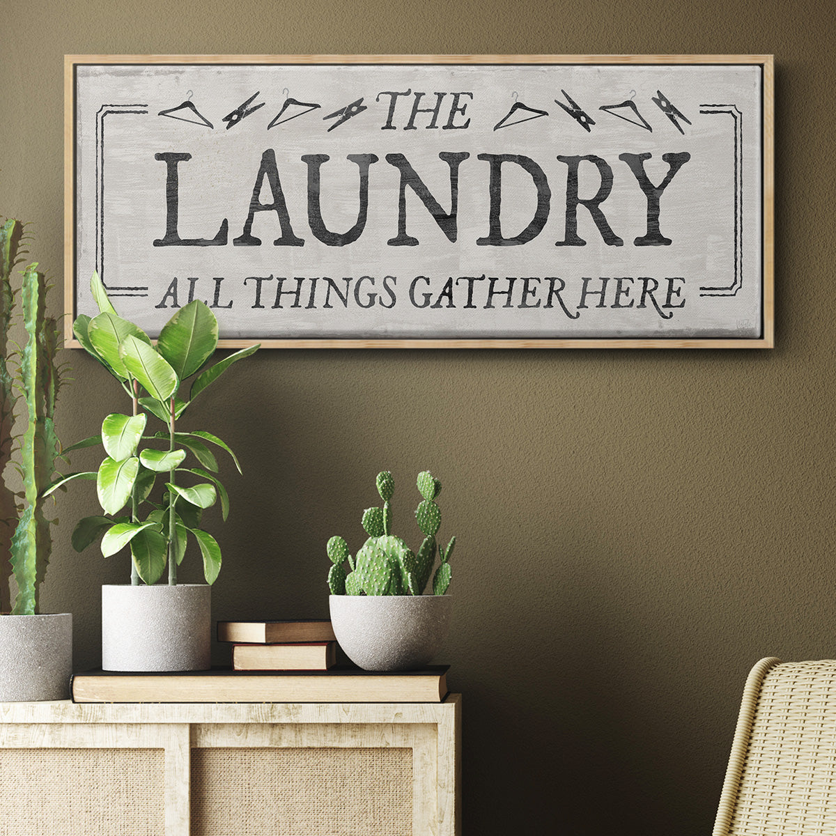 Laundry Gathers - Floater Framed Canvas Print