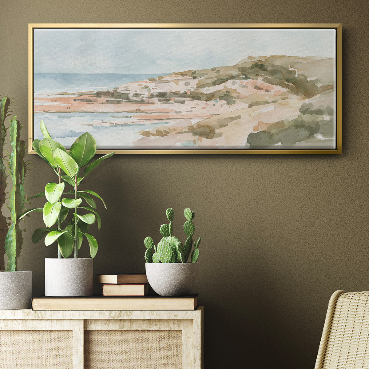 Neutral Seaside II - Floater Framed Canvas Print