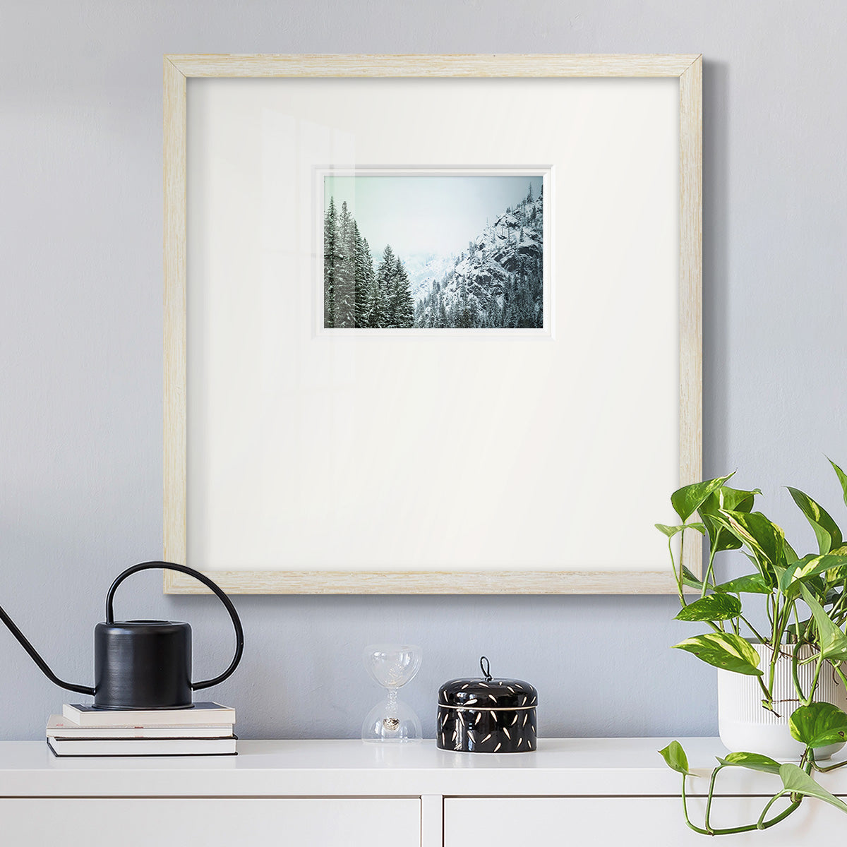 Snowfall in Cascadia II V1 Premium Framed Print Double Matboard