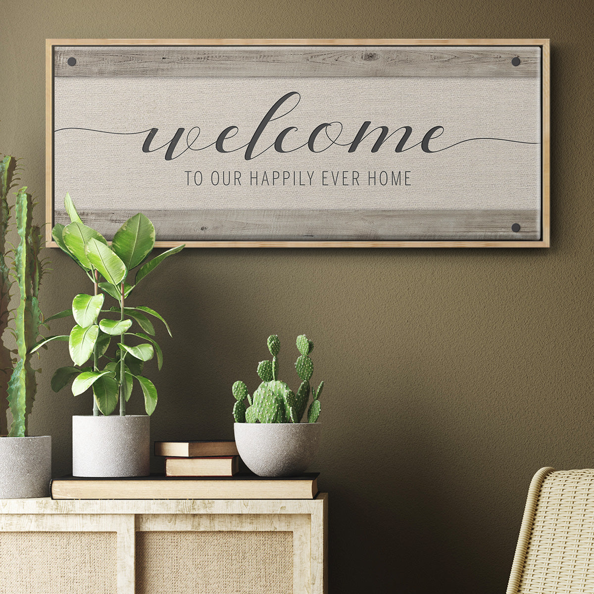 Happily Home - Floater Framed Canvas Print