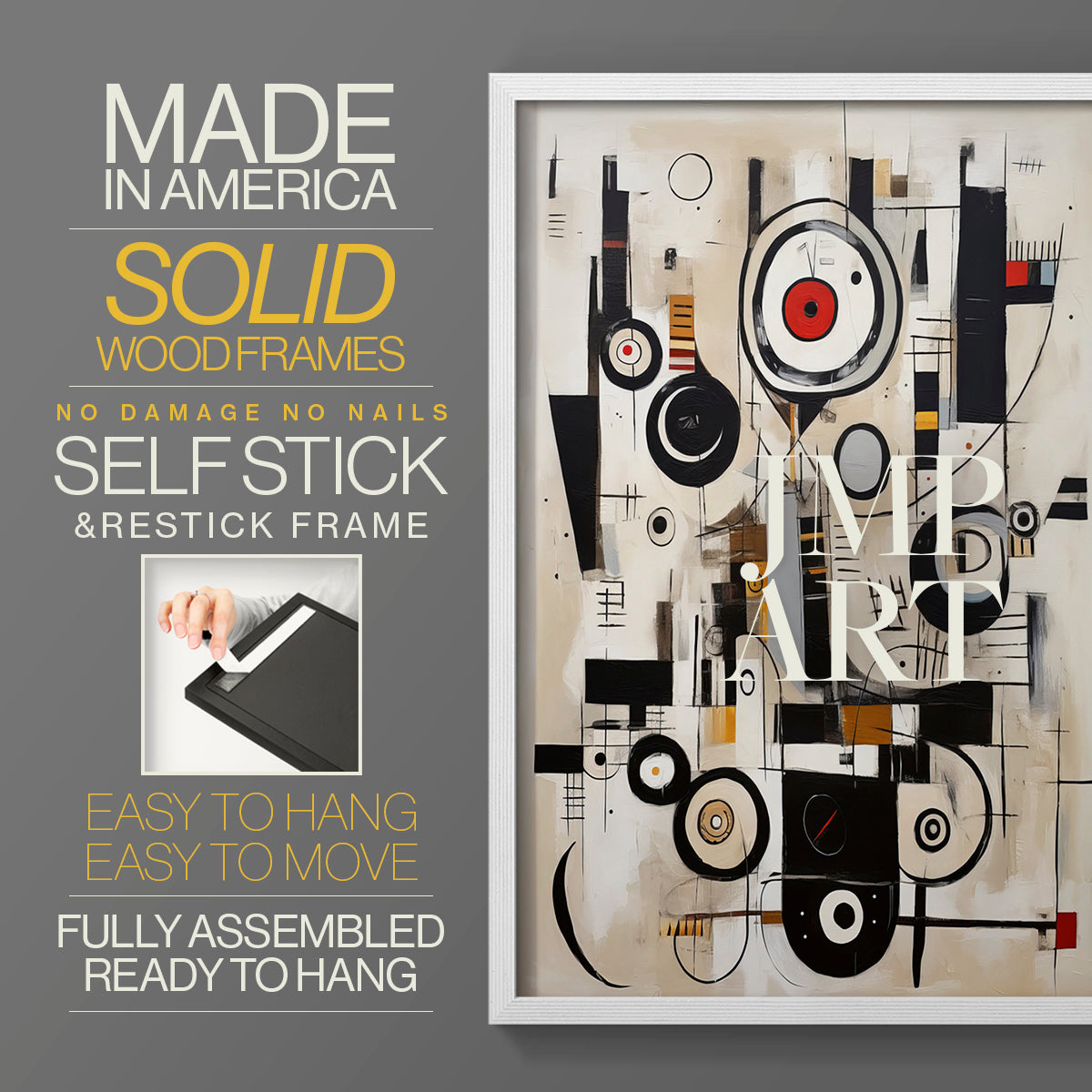 Abstract Series CLXVIII - Restickable Framed Art Set