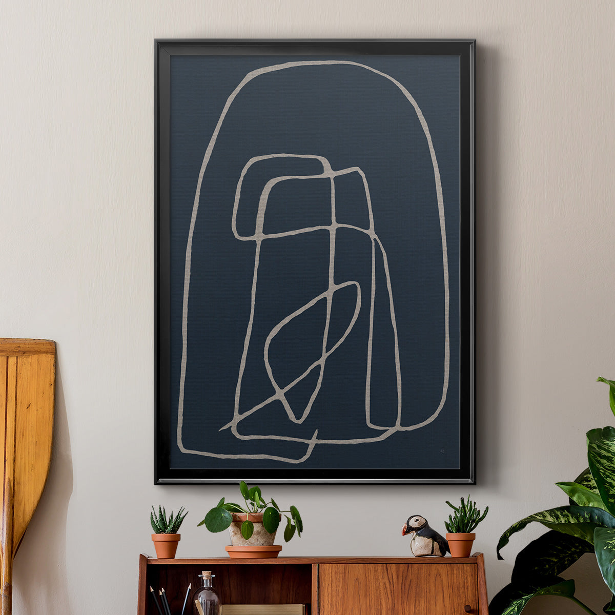 Shapes and Night Sky I - Modern Framed Canvas Print